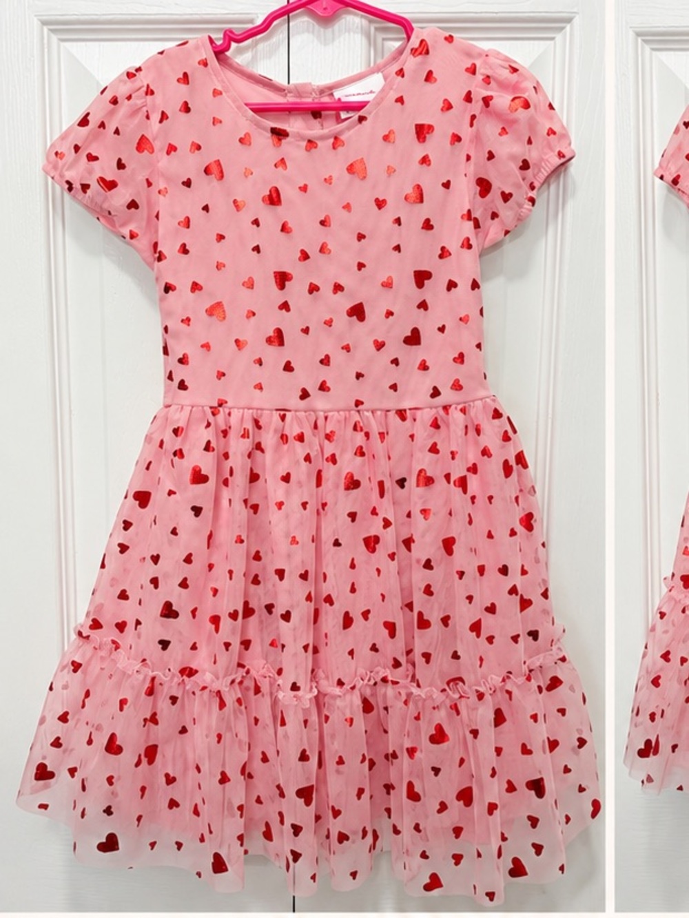 Little Lass Girls Size 6 Pink Red Heart Valentine Dress NWOT